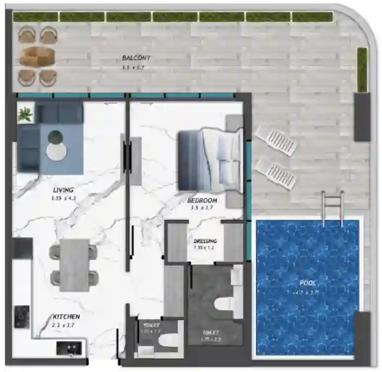 1-Bedroom Apartment at Samana Skyros